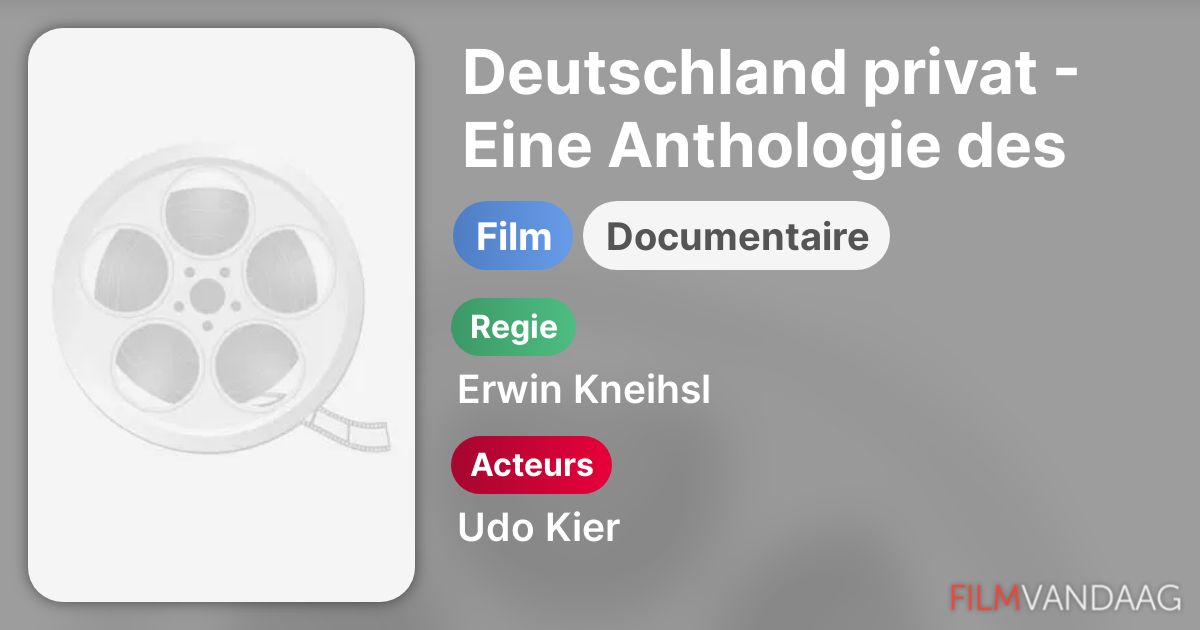Alle acteurs in Deutschland privat Eine Anthologie des Volksfilms (film, 1980) FilmVandaag.nl Alle acteurs in Deutschland privat Eine Anthologie des Volksfilms (film, 1980) FilmVandaag.nl