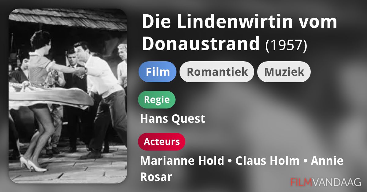 Die Lindenwirtin vom Donaustrand (film, 1957) FilmVandaag.nl Die Lindenwirtin vom Donaustrand (film, 1957) FilmVandaag.nl