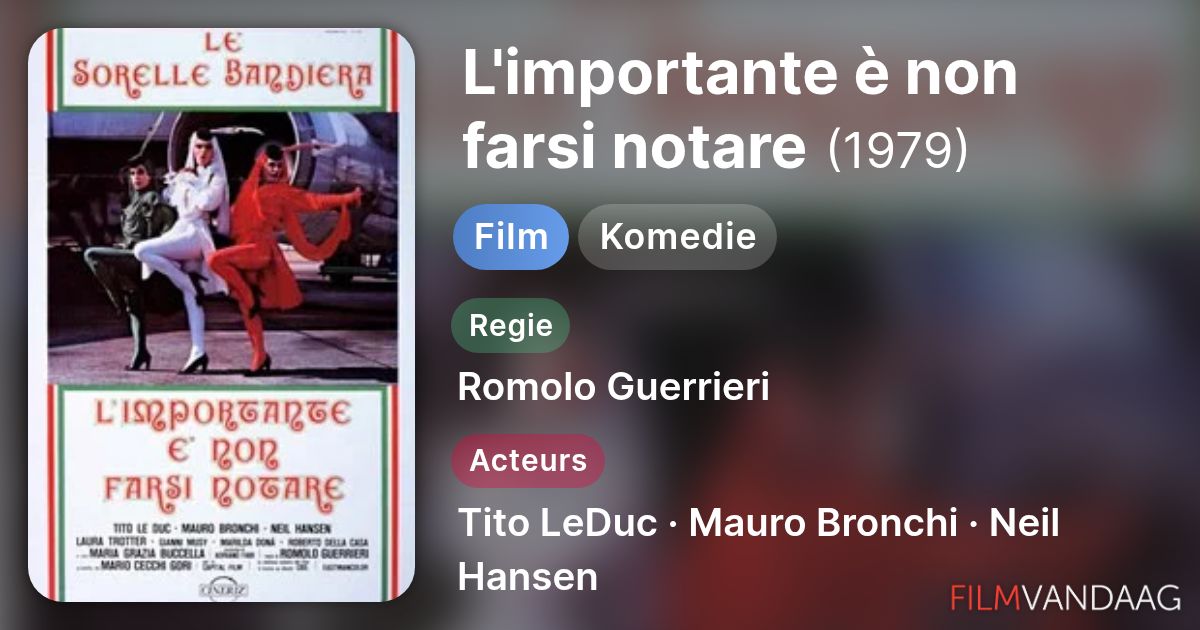 L importante Non Farsi Notare film 1979 FilmVandaag nl