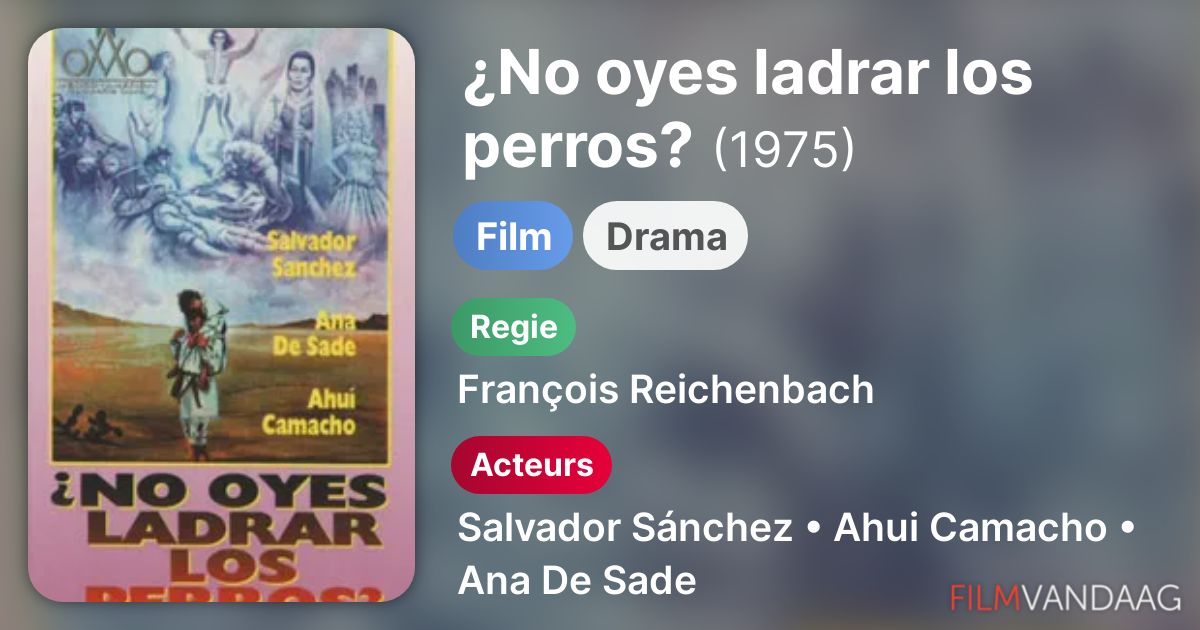 ¿No oyes ladrar los perros? (film, 1975) FilmVandaag.nl
