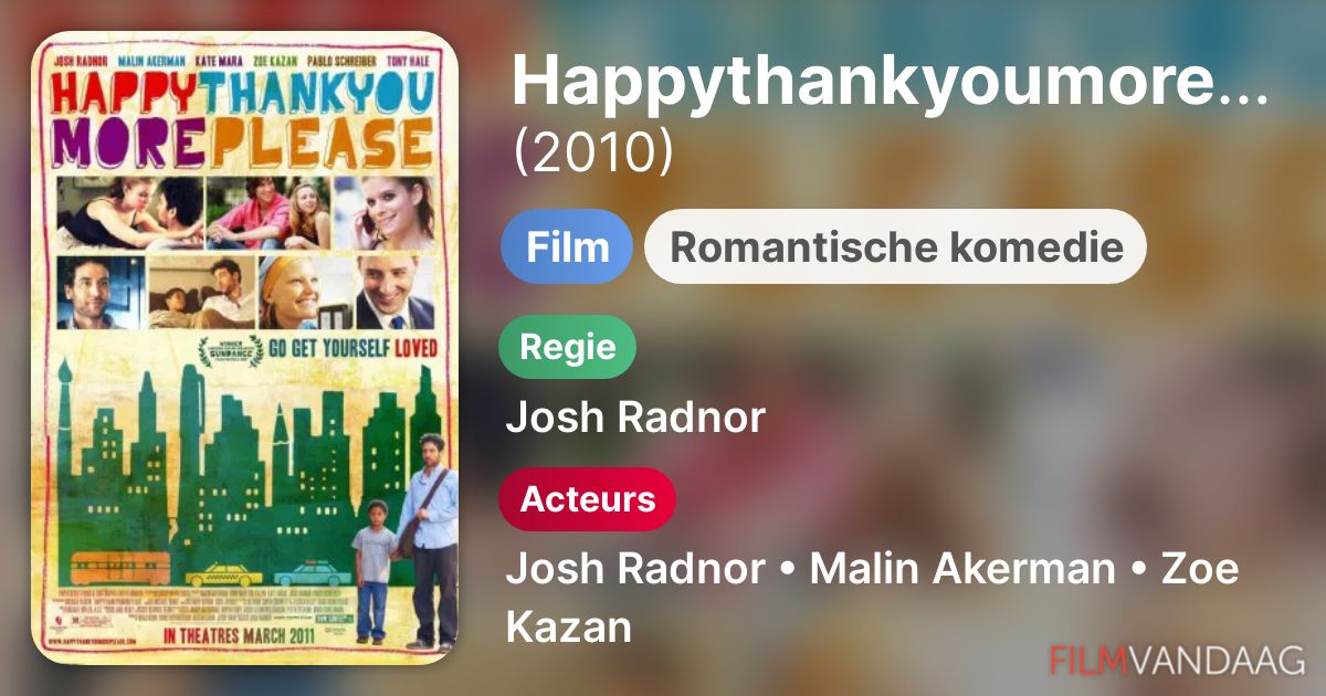 Happythankyoumoreplease (film, 2010) FilmVandaag.nl