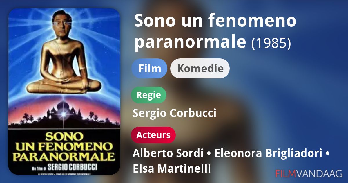 Sono un fenomeno paranormale (film, 1985) FilmVandaag.nl Sono un fenomeno paranormale (film, 1985) FilmVandaag.nl
