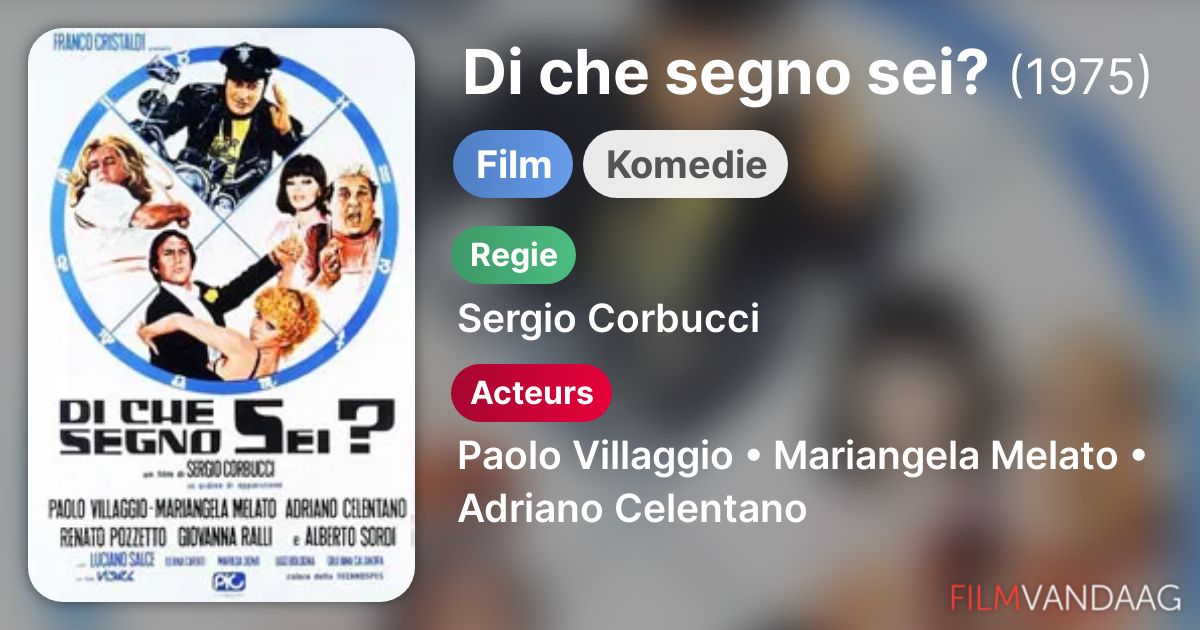 Di che segno sei? (film, 1975) FilmVandaag.nl Di che segno sei? (film, 1975) FilmVandaag.nl