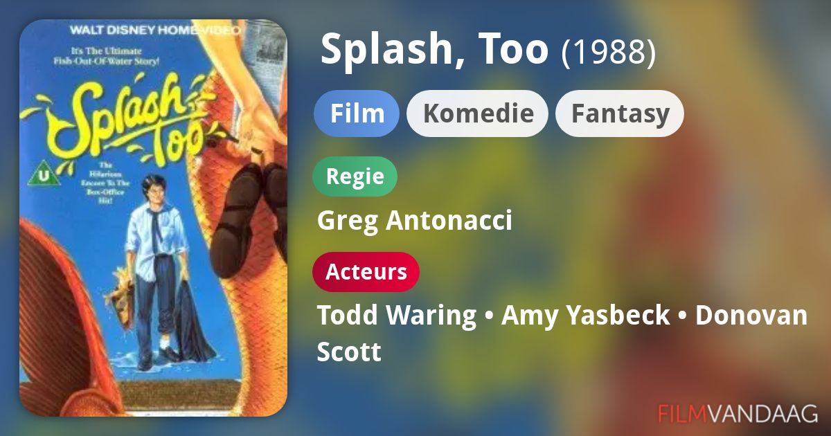 Alle acteurs in Splash, Too (film, 1988) FilmVandaag.nl