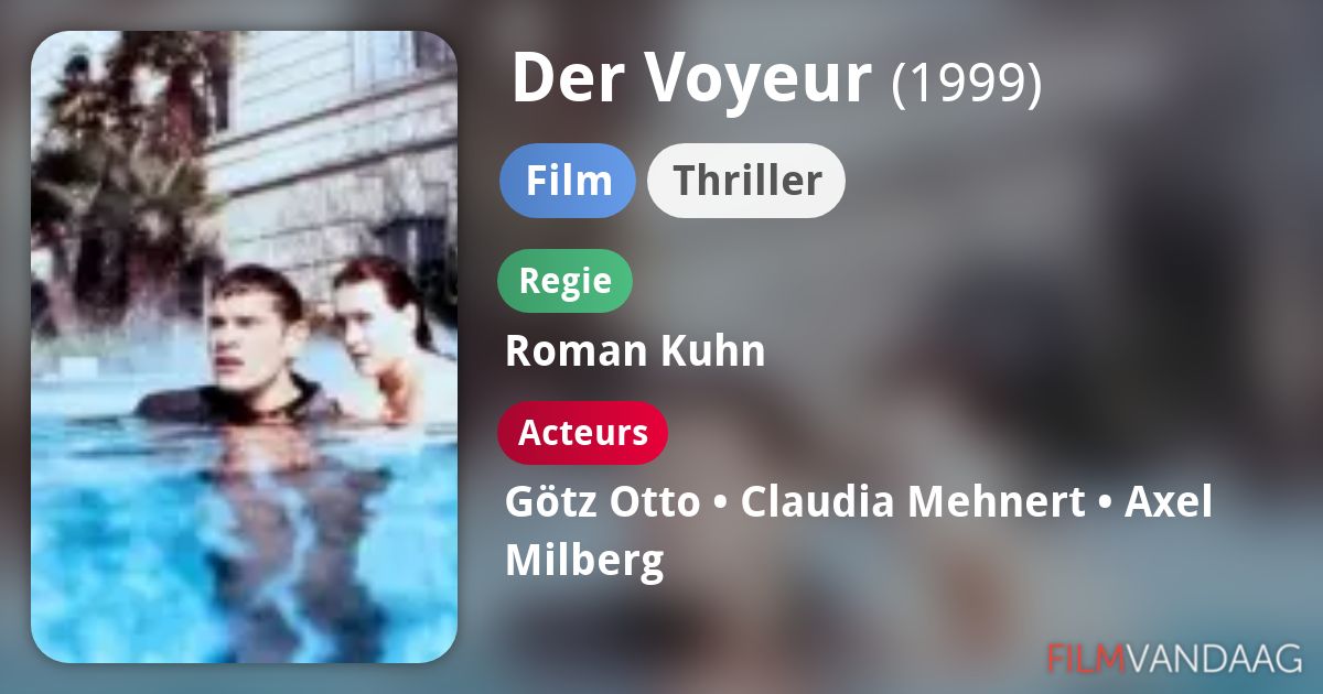 Alle acteurs in Der Voyeur (film, 1999) FilmVandaag.nl