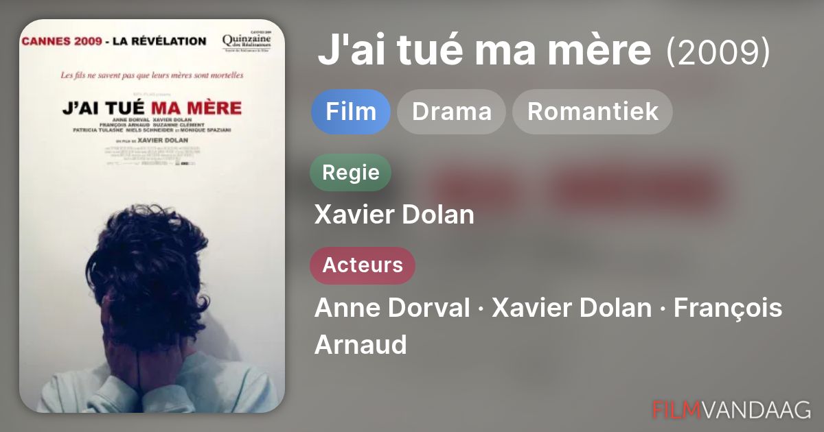 J'ai tué ma mère (film, 2009) FilmVandaag.nl