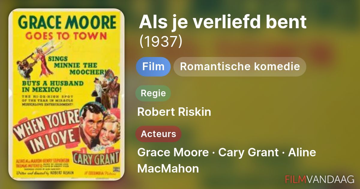 Als je verliefd bent (film, 1937) - FilmVandaag.nl