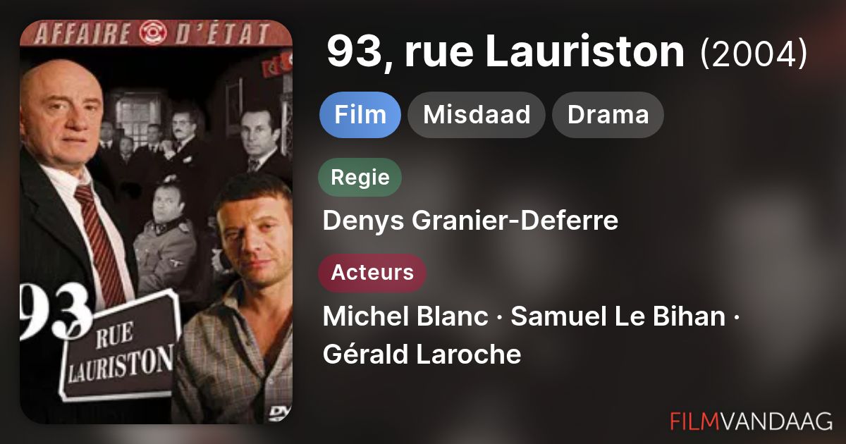 93 Rue Lauriston Streaming