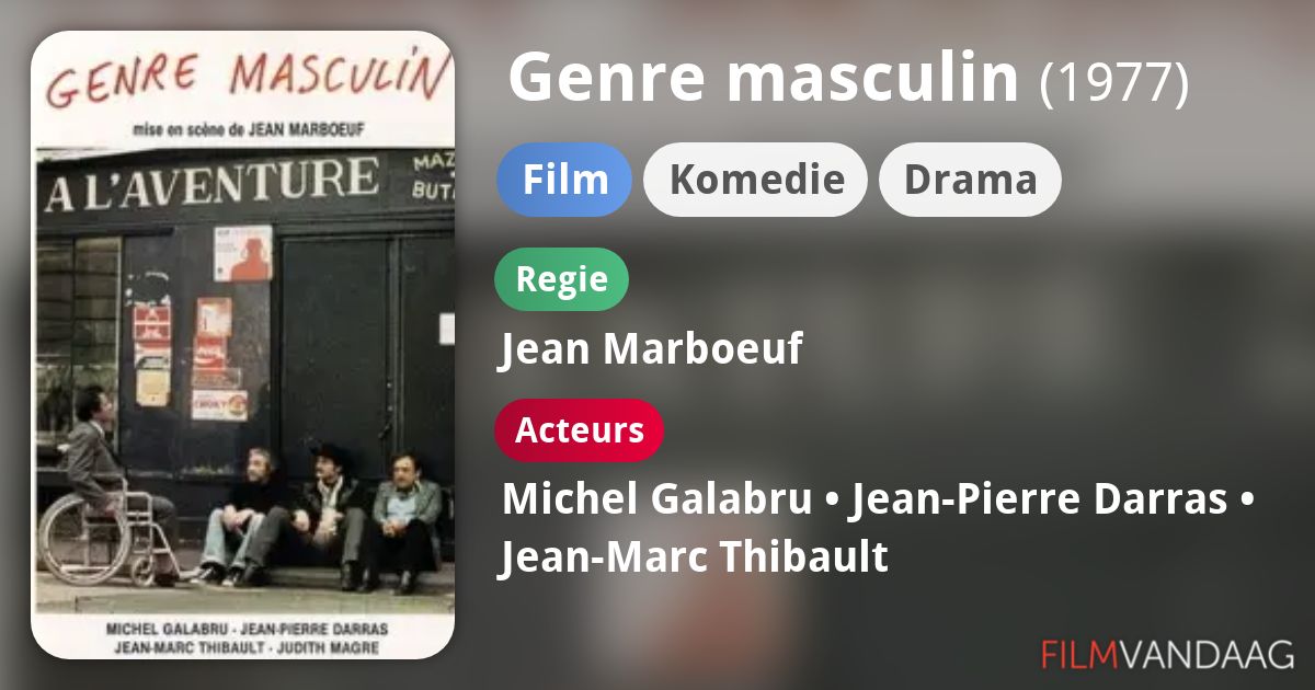 Genre masculin (film, 1977) FilmVandaag.nl