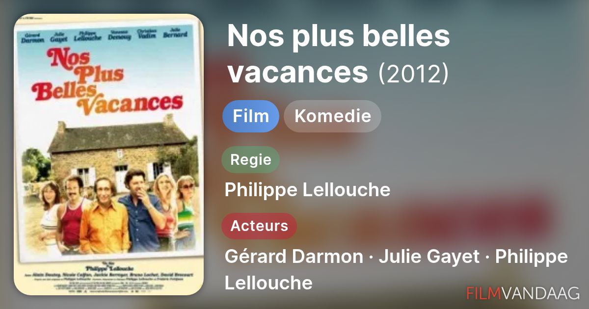 Nos plus belles vacances (film, 2012) - FilmVandaag.nl