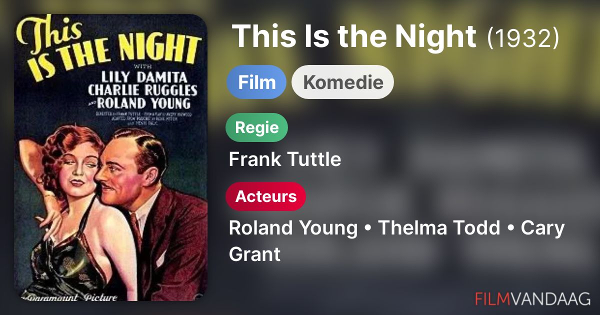 This Is the Night (film, 1932) FilmVandaag.nl