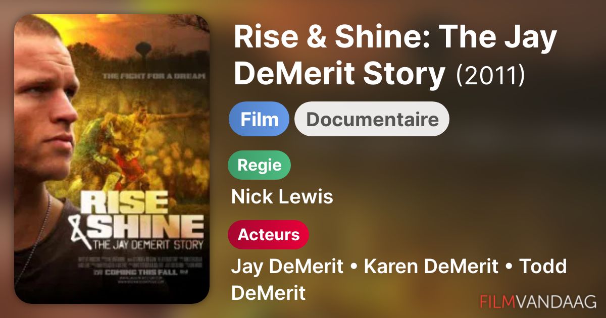 Rise & Shine The Jay DeMerit Story (film, 2011) kopen op dvd of blu