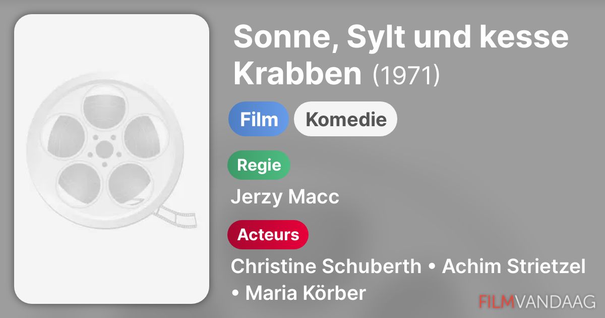 Sonne, Sylt und kesse Krabben (film, 1971) FilmVandaag.nl Sonne, Sylt und kesse Krabben (film, 1971) FilmVandaag.nl