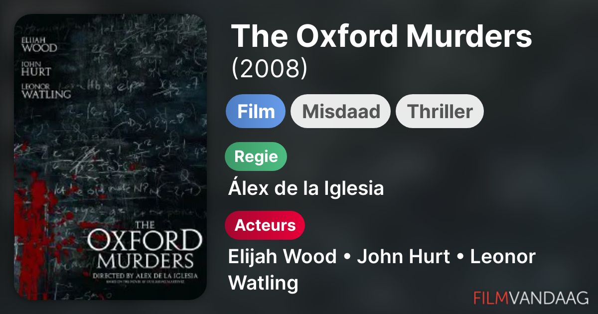 The Oxford Murders (film, 2008) kopen op dvd of bluray FilmVandaag.nl
