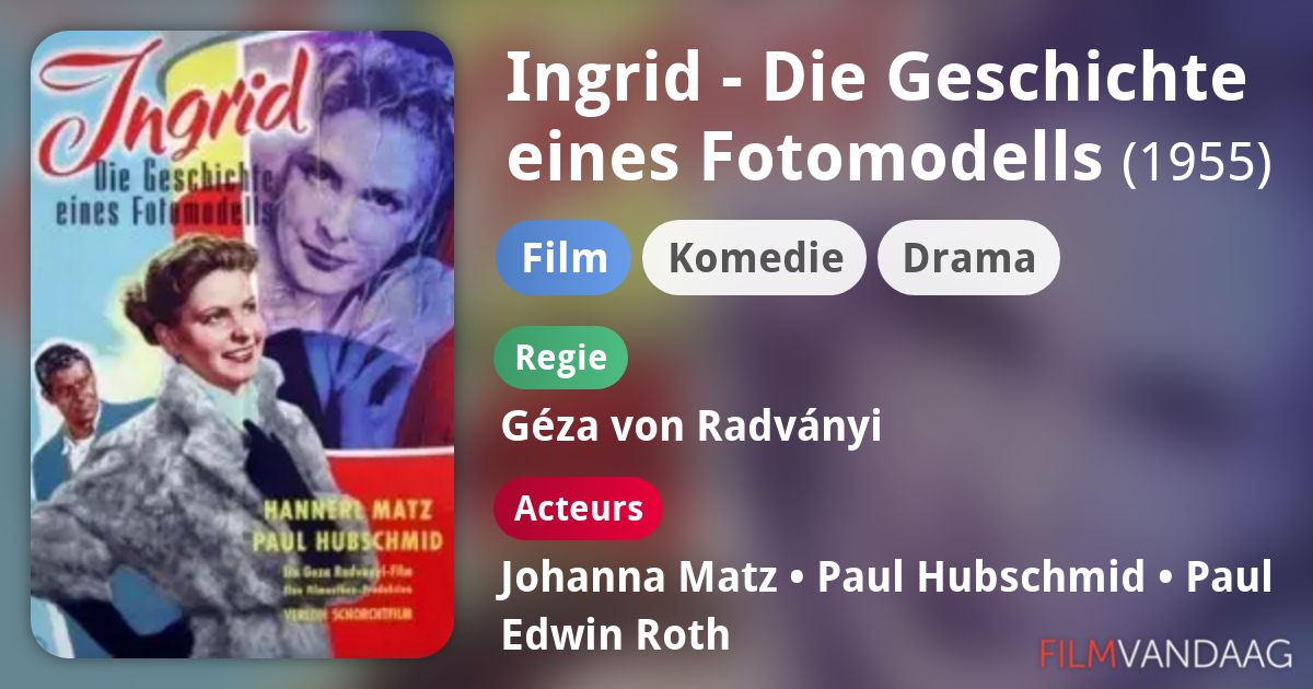 Ingrid Die Geschichte eines Fotomodells (film, 1955) kopen op dvd of