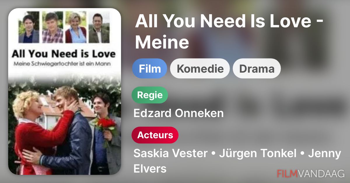 All You Need Is Love Meine Schwiegertochter Ist ein Mann (film, 2009) FilmVandaag.nl All You Need Is Love Meine Schwiegertochter Ist ein Mann (film, 2009) FilmVandaag.nl