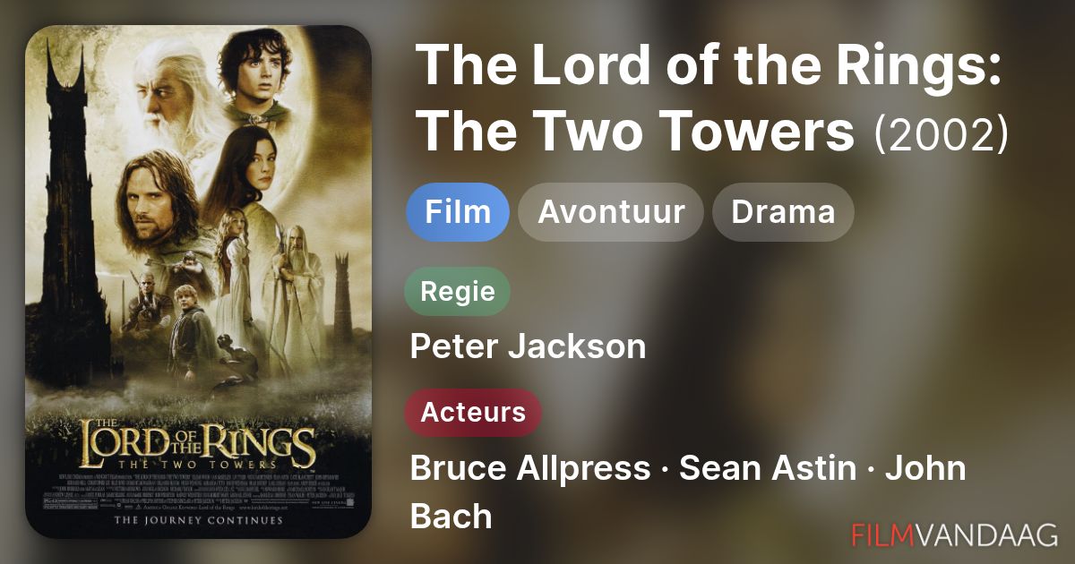The Lord of the Rings: The Two Towers (film, 2002) - FilmVandaag.nl