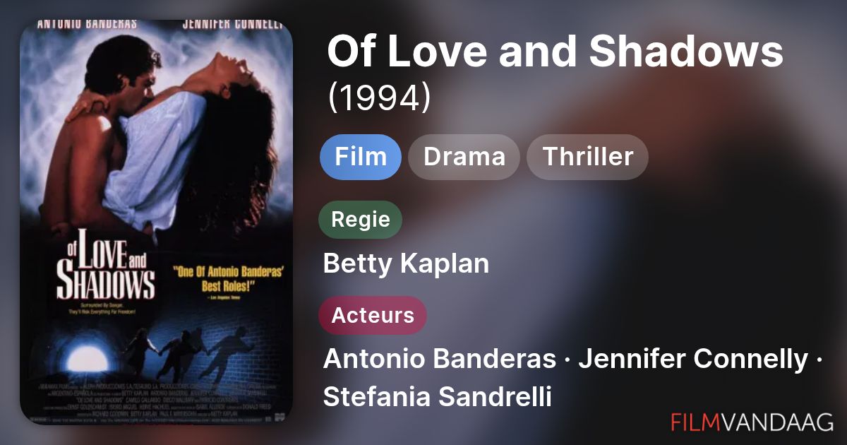 Of Love and Shadows (film, 1994) kopen op dvd of blu-r…
