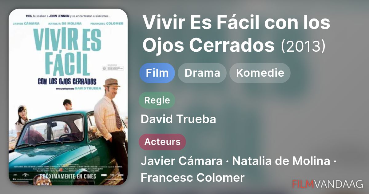 Vivir Es Fácil con los Ojos Cerrados (film, 2013) - FilmVandaag.nl