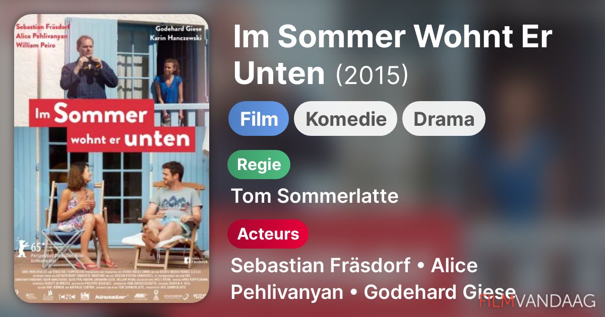 Im Sommer Wohnt Er Unten Im Sommer Wohnt Er Unten (film, 2015) - FilmVandaag.nl