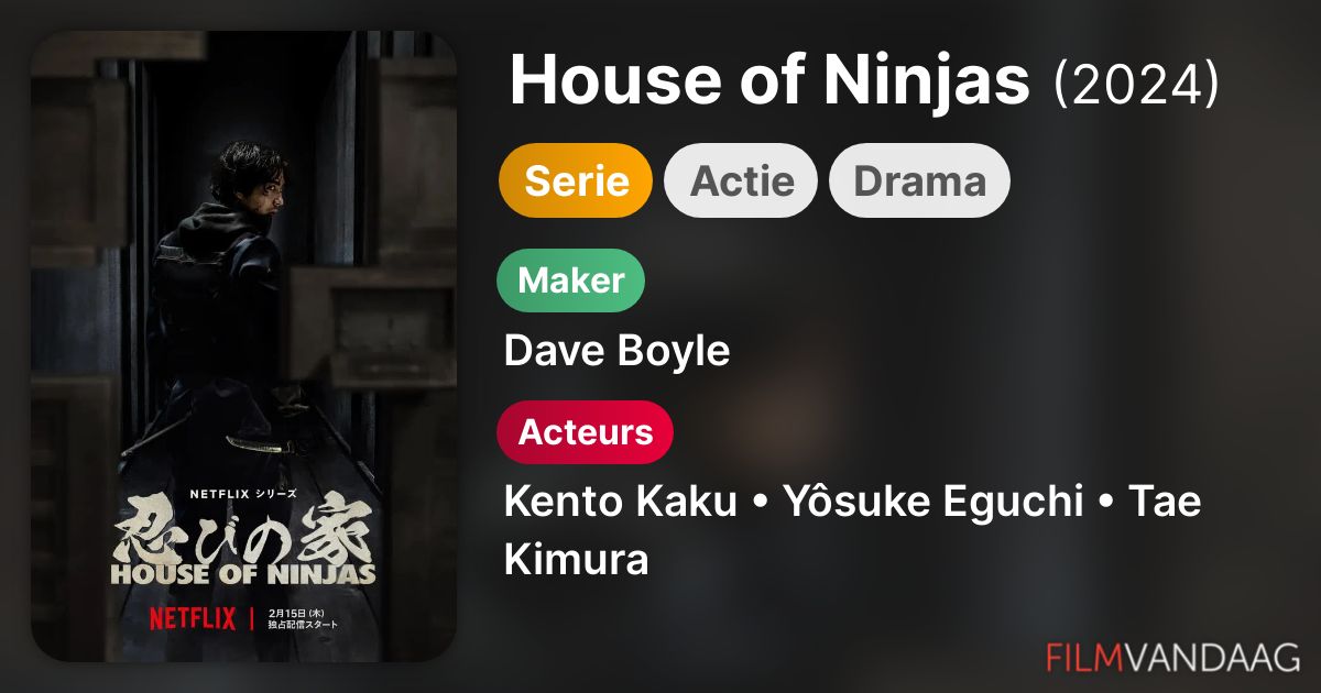 Volledige Cast van House of Ninjas (serie, 2024) FilmVandaag.nl