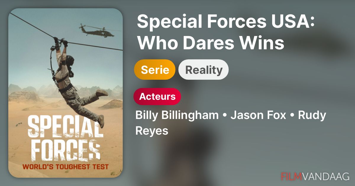 Special Forces USA Who Dares Wins (serie, 2023 ) FilmVandaag.nl