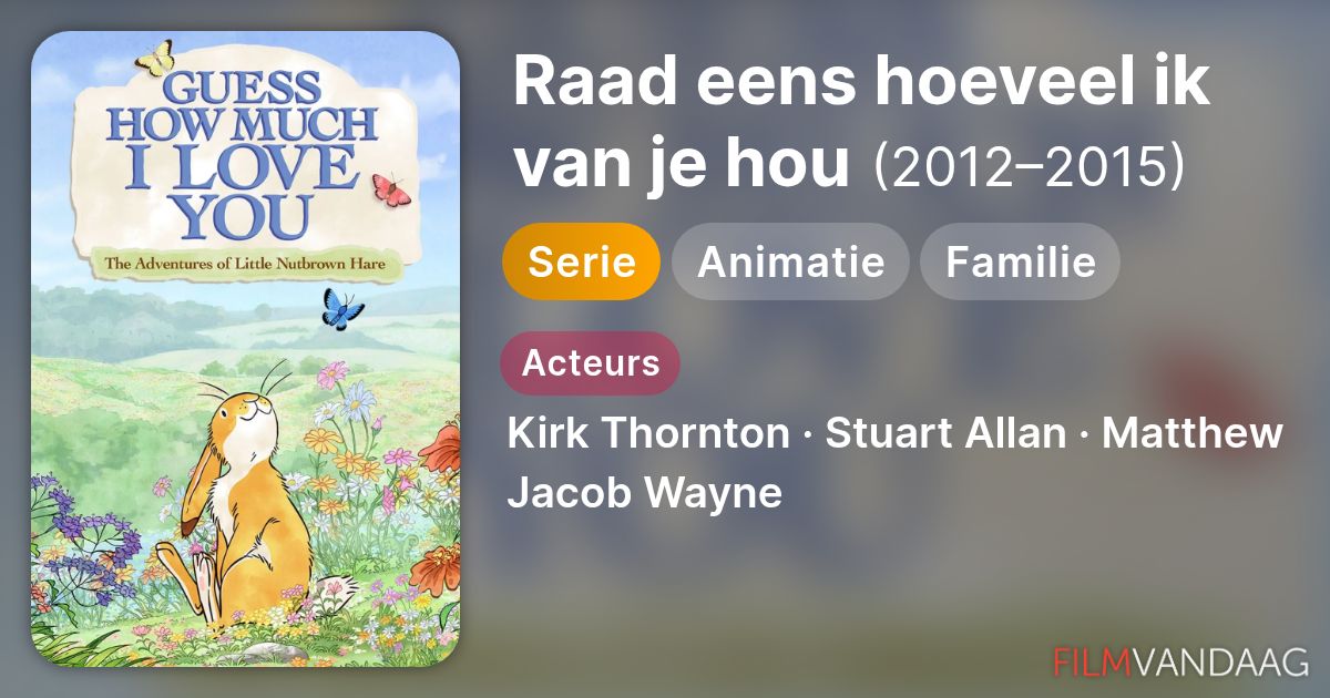 Raad eens hoeveel ik van je hou (serie, 2012–2015) - FilmVandaag.nl