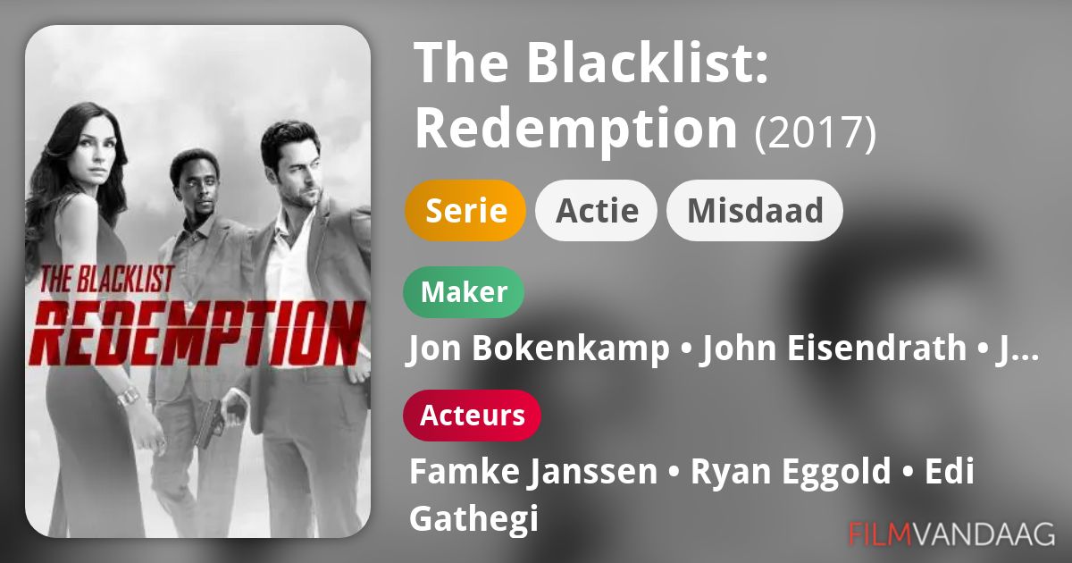 The Blacklist Redemption (serie, 2017) FilmVandaag.nl