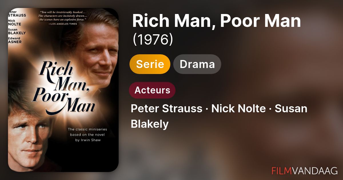 Volledige Cast Van Rich Man Poor Man Serie 1976 Filmvandaag Nl