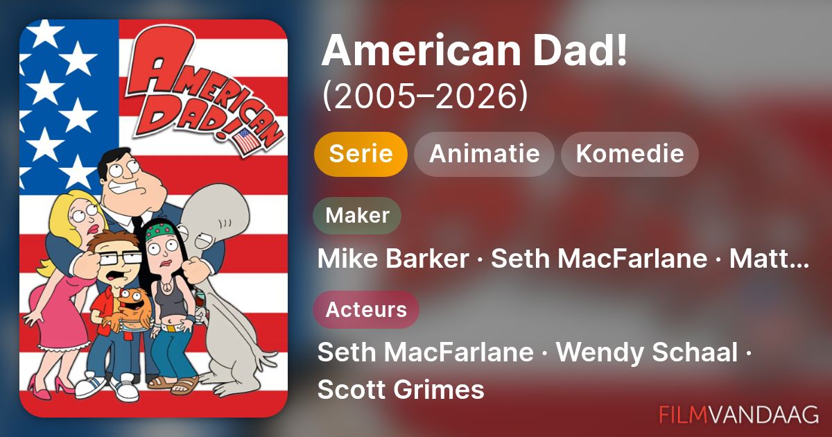 Volledige Cast van American Dad! (serie, 2005– ) - FilmVandaag.nl