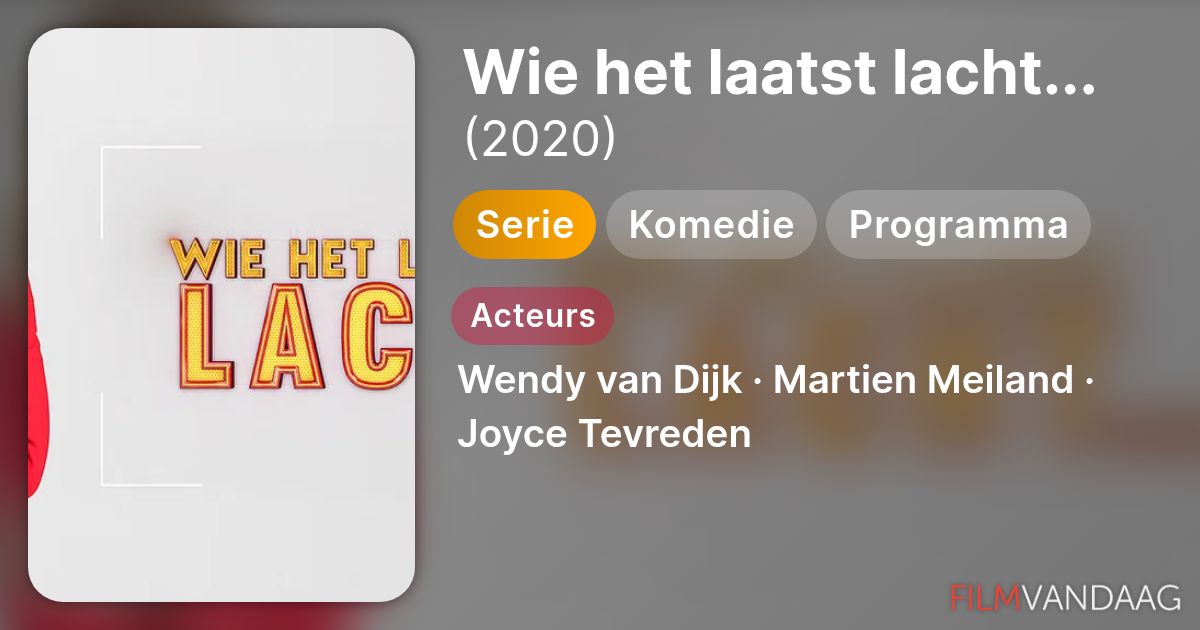 Wie het laatst lacht... (serie, 2020) Nu Online Kijken - FilmVandaag.nl