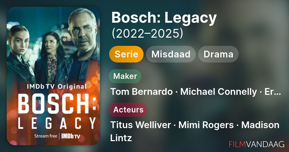 Bosch: Legacy (serie, 2022–2025) - FilmVandaag.nl